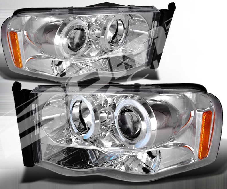 Spec-D Chrome LED Halogen Projector Headlights 02-05 Dodge Ram Spec-D Chrome LED Halogen Projector Headlights 02-05 Dodge Ram